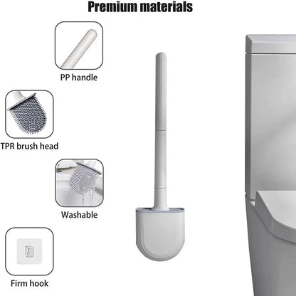 Toiletborstel siliconen ophangbaar met houder