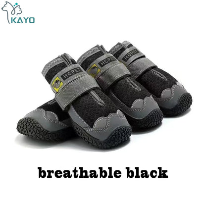 Hondenschoenen 4 stuks reflecterend anti-slip zwart