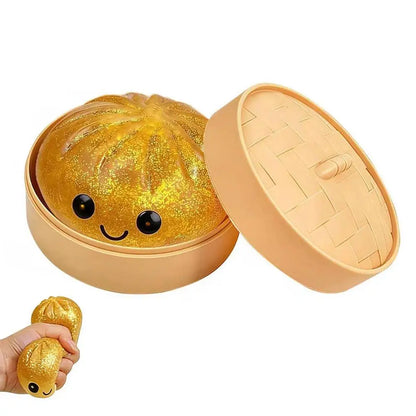 Kleurrijke Dumpling Stressbal Fidget Toy met Stoommandje