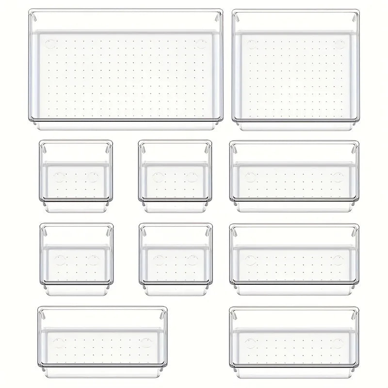 Lade-organizer set 10-delig transparant