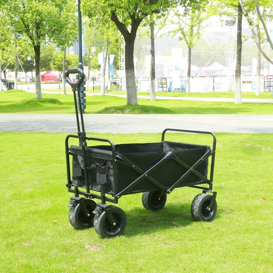 Opvouwbare transportkar met bekerhouders zwart