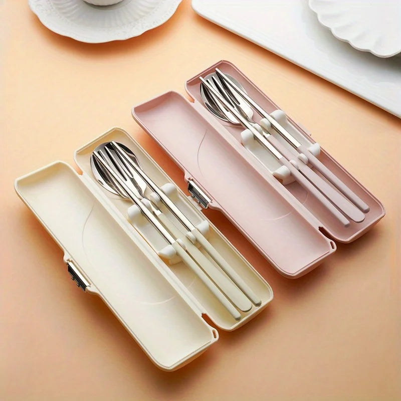 3-delige Roestvrijstalen Bestekset Draagbaar