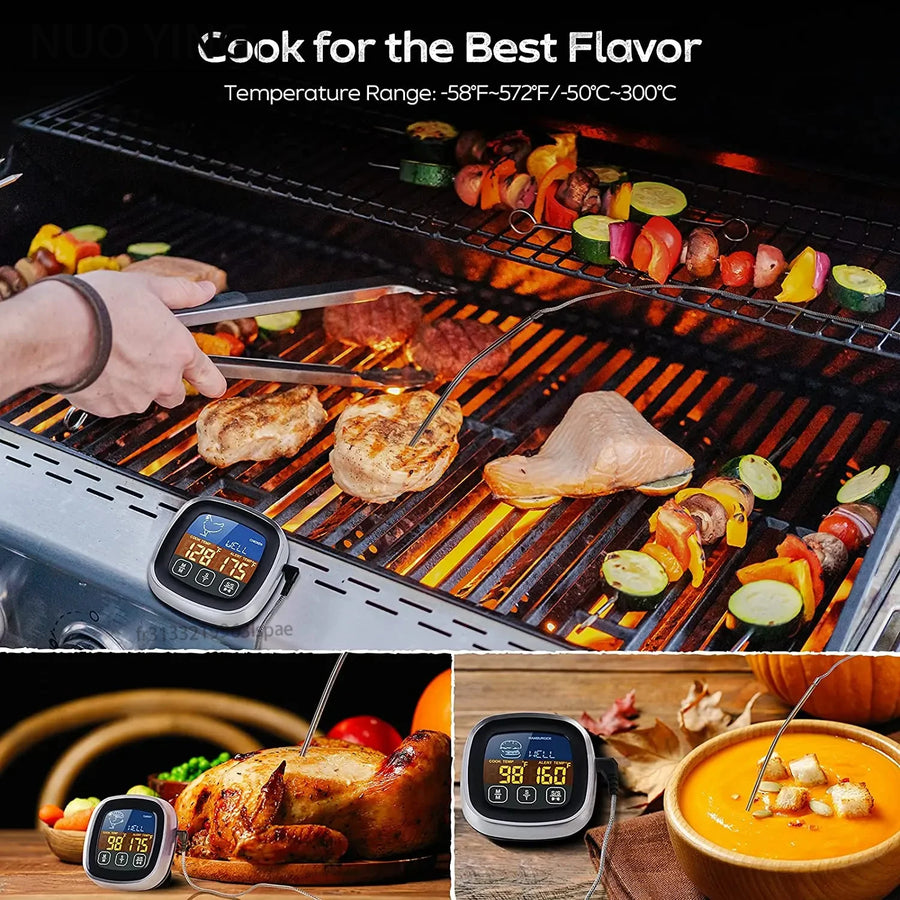 Digital Meat Thermometer with Waterproof Stainless Steel Probe for Oven and BBQ