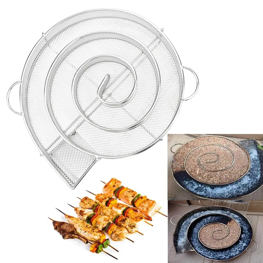 Grillplaat rond roestvrij staal houtskoolbarbecue