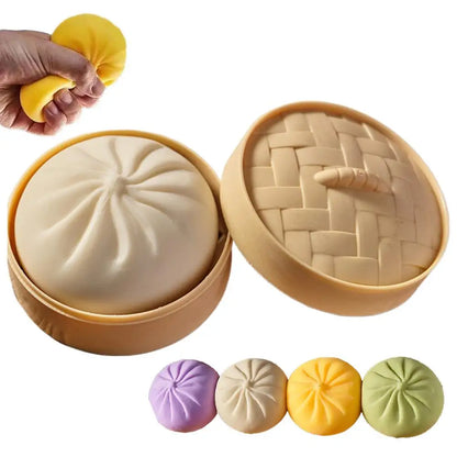 Kleurrijke Dumpling Stressbal Fidget Toy met Stoommandje