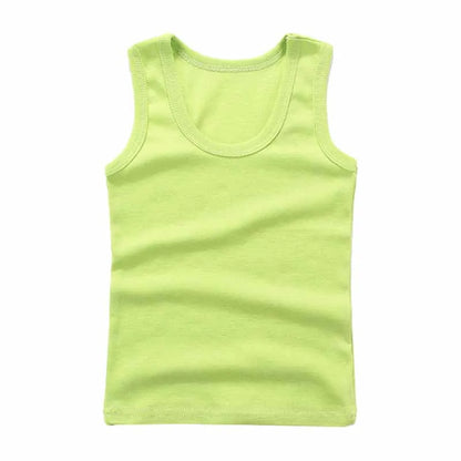 Kindertanktop katoen mouwloos 3-12 jaar