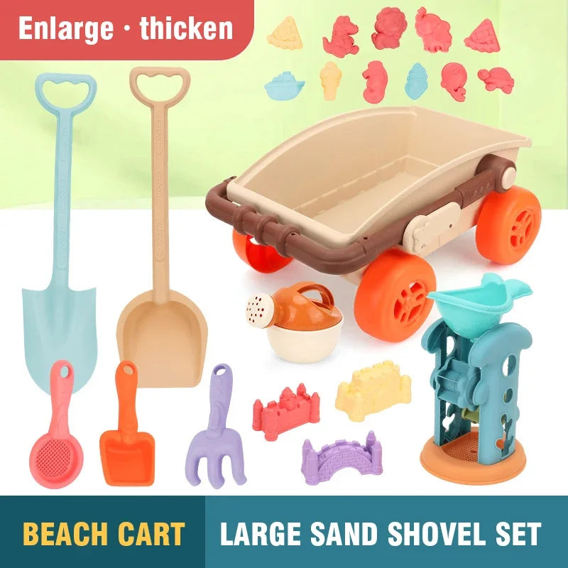 Beach playset with trolley for children 3-6 years