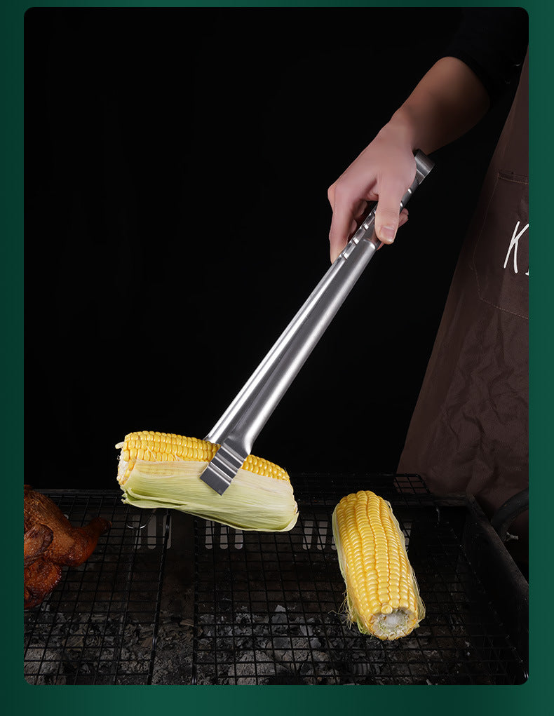 Long BBQ Tongs 45 cm Stainless Steel for Outdoor Cooking