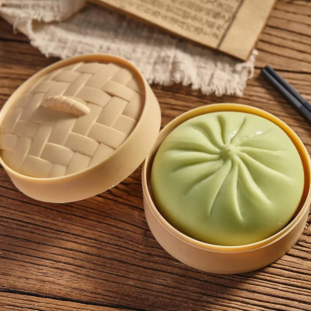 Kleurrijke Dumpling Stressbal Fidget Toy met Stoommandje