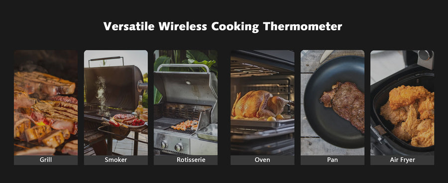 Wireless Bluetooth Meat Thermometer with LCD Screen and Rechargeable Battery