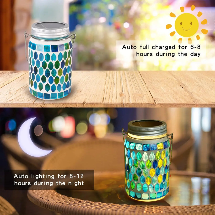 Solar hanglantaarn mozaïek glas