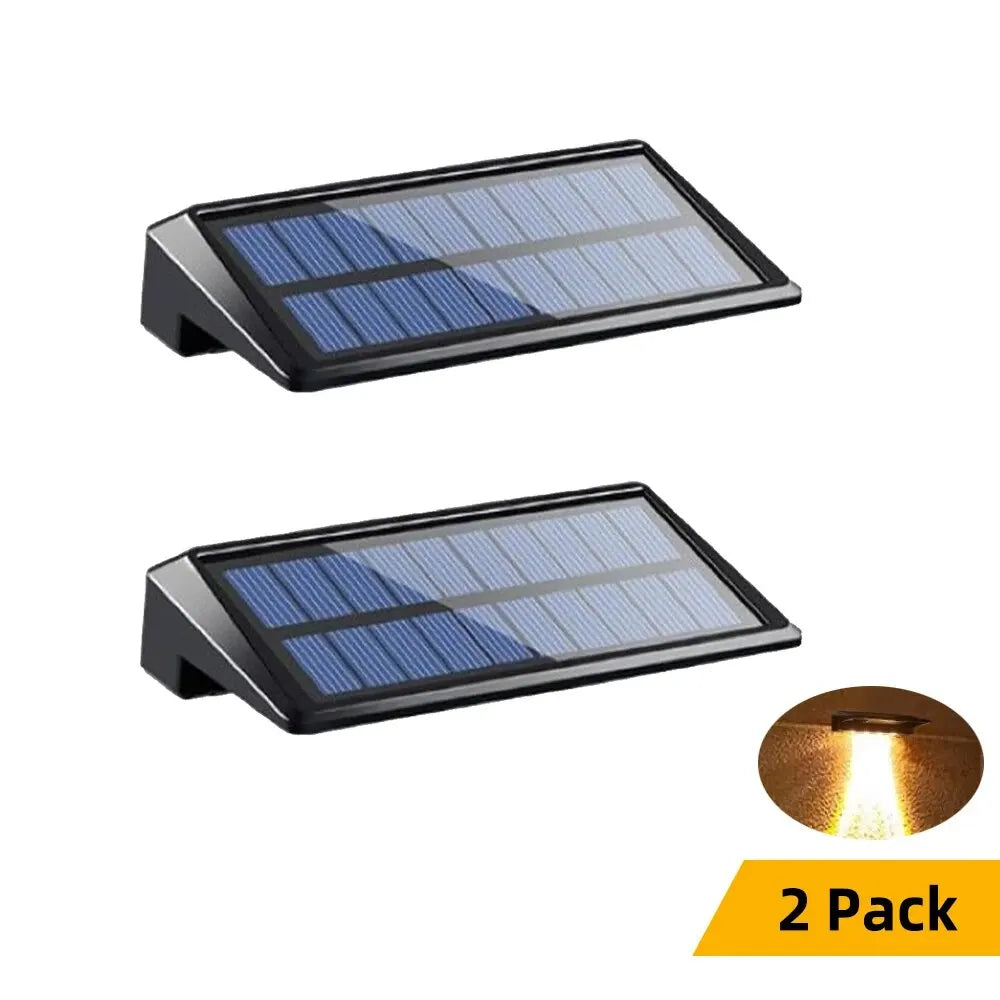 2-pack Solar Wandlampen 4 LED Waterdicht
