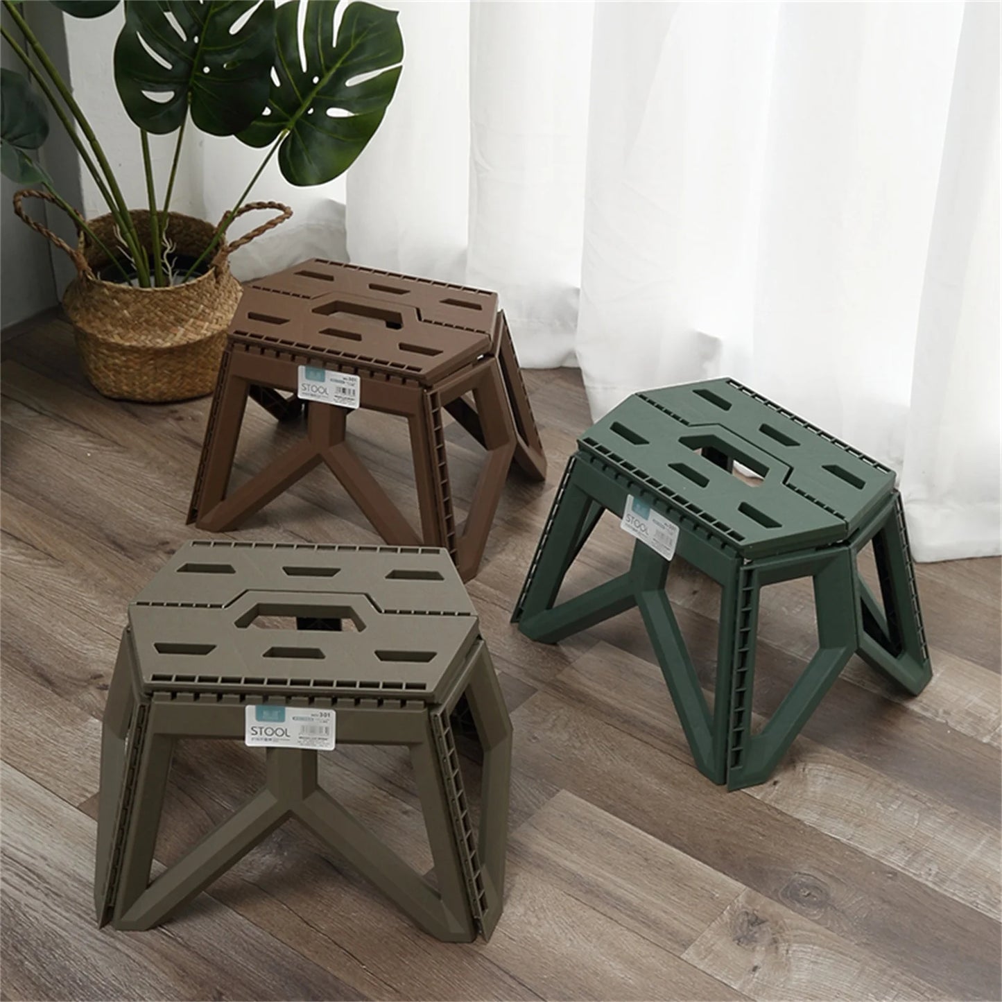Opvouwbaar krukje plastic 28.5x20x24 cm