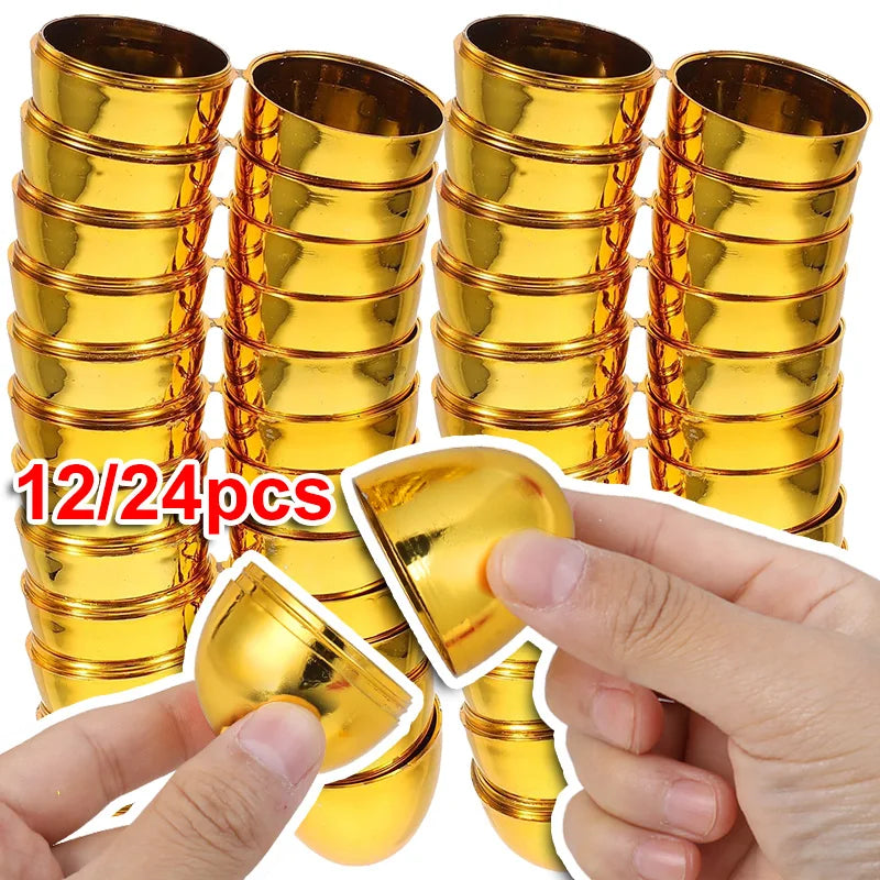 Paaseieren goudkleurig vulbaar 6 stuks