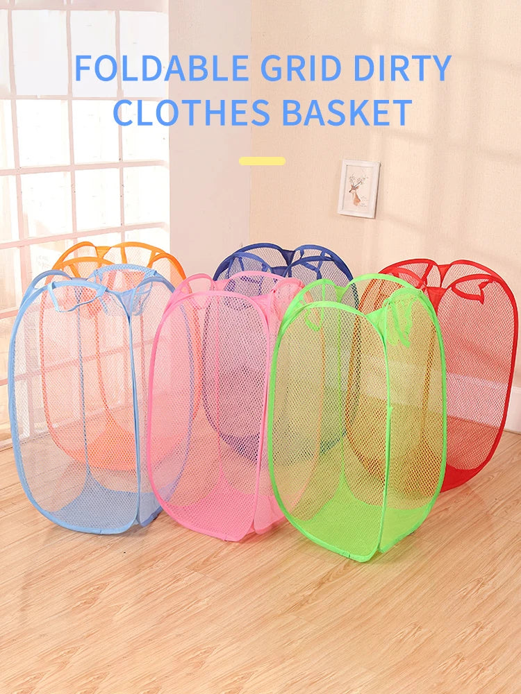 Wasmand opvouwbaar mesh 40x40x70 cm katoen