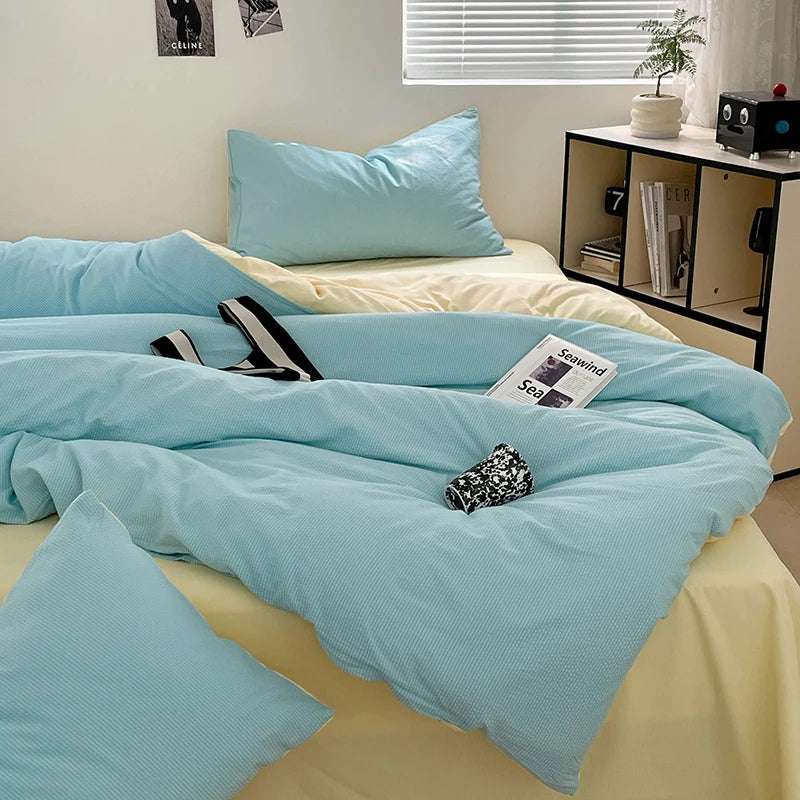 Dekbedovertrekset microfiber 3-delig met rits
