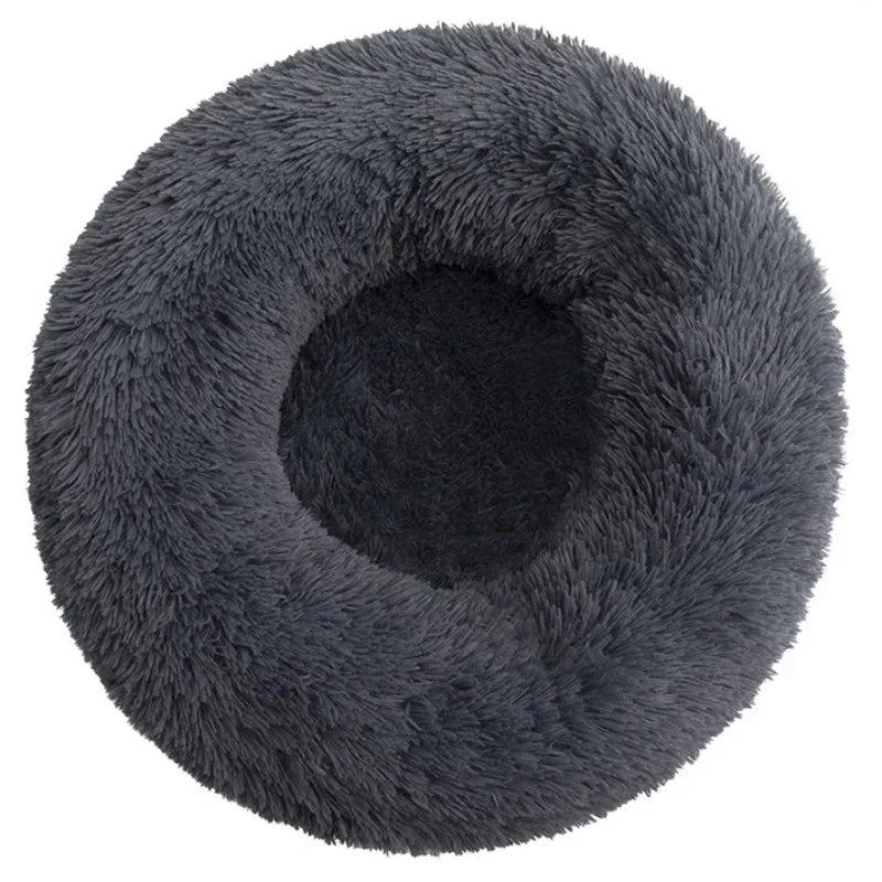 Huisdierbed rond pluche machinewasbaar Ø40-90 cm