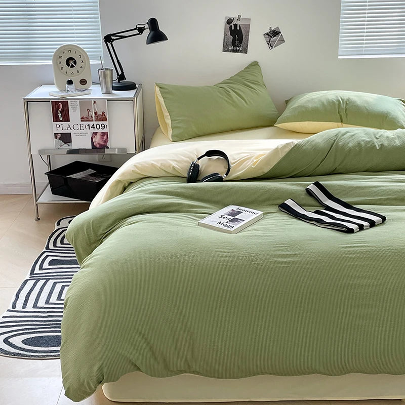 Dekbedovertrekset microfiber 3-delig met rits