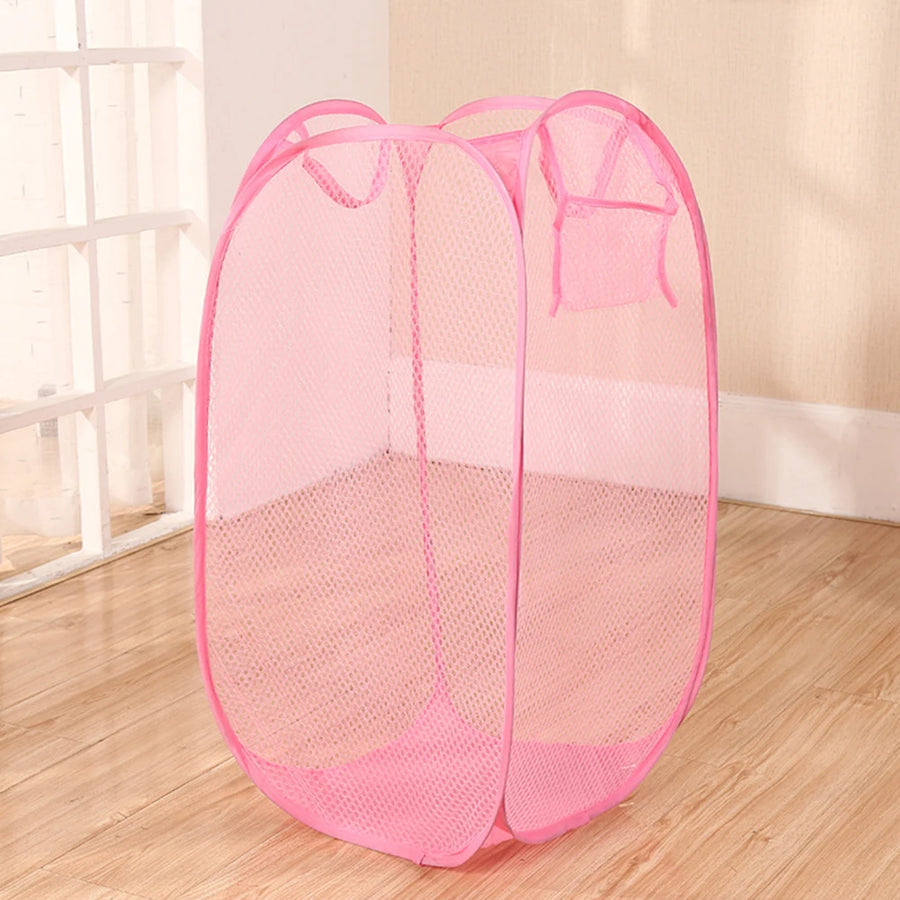 Wasmand opvouwbaar mesh 40x40x70 cm katoen