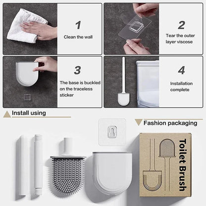 Toiletborstel siliconen ophangbaar met houder