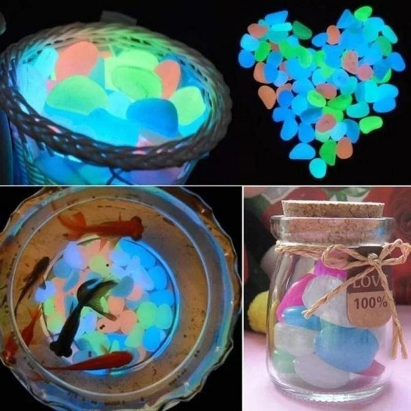 Decoratiestenen glow in the dark tuin aquarium