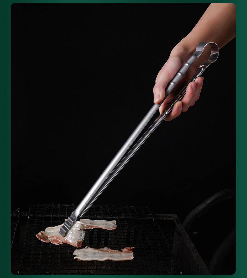 Long BBQ Tongs 45 cm Stainless Steel for Outdoor Cooking