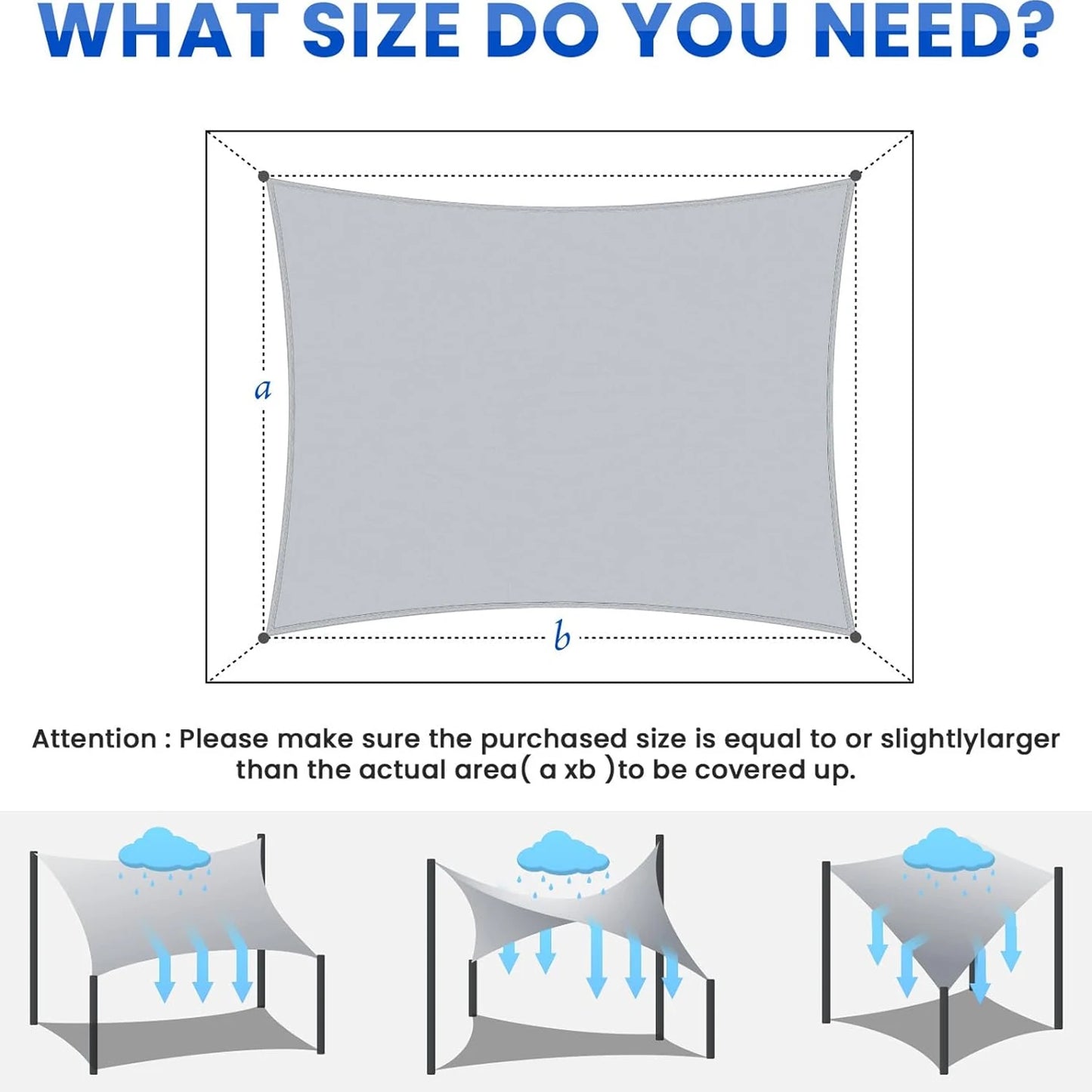 Zonnescherm waterdicht 95% UV-bescherming poly cotton