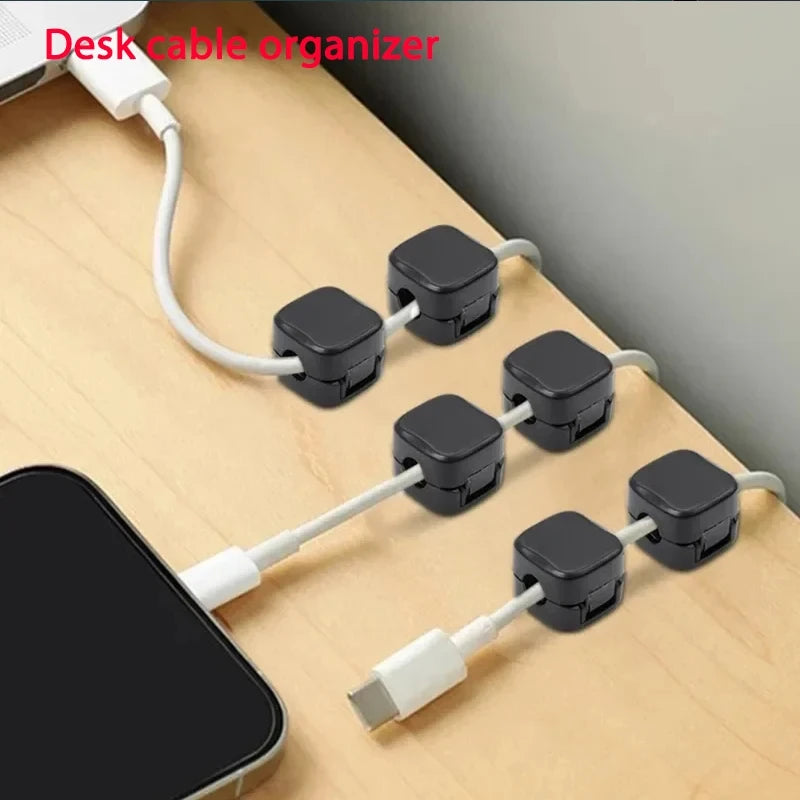 Cable clip with adhesive for desk and wall