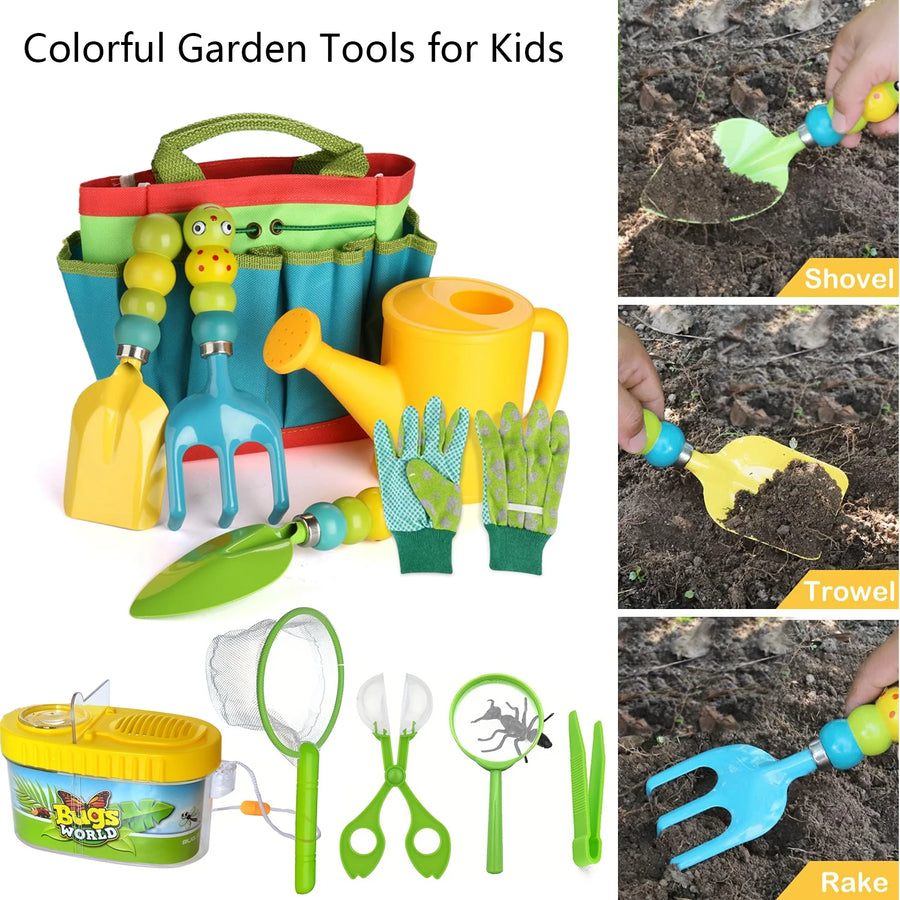 Kindertuingereedschap set rubber schep hark gieter