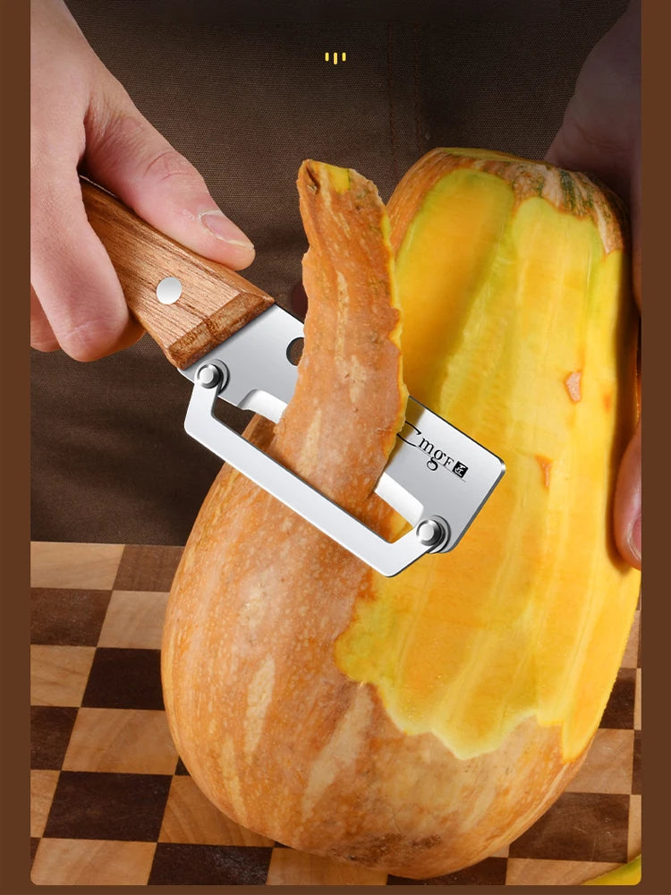 Dunschiller RVS met houten handvat