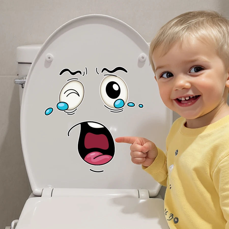 Smiley Gezicht Wandstickers Set - Waterafstotend, Verwijderbaar