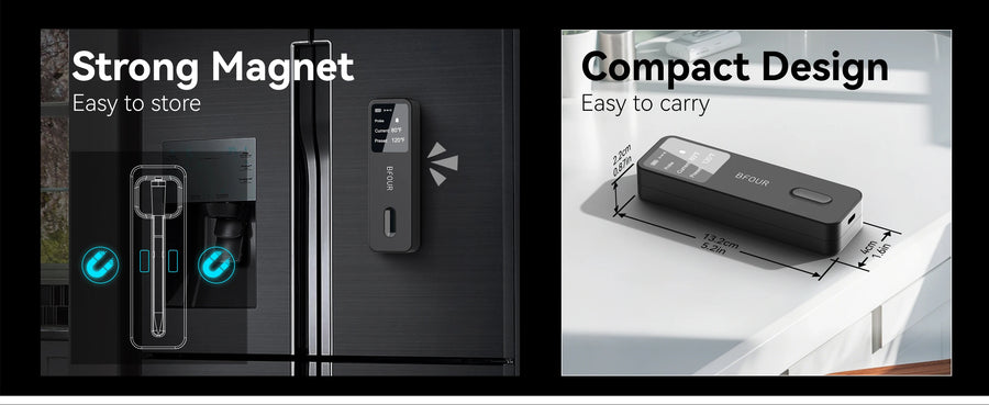 Wireless Bluetooth Meat Thermometer with LCD Screen and Rechargeable Battery
