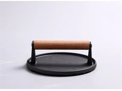 Rectangular Cast Iron Meat Press for Burgers and Steaks