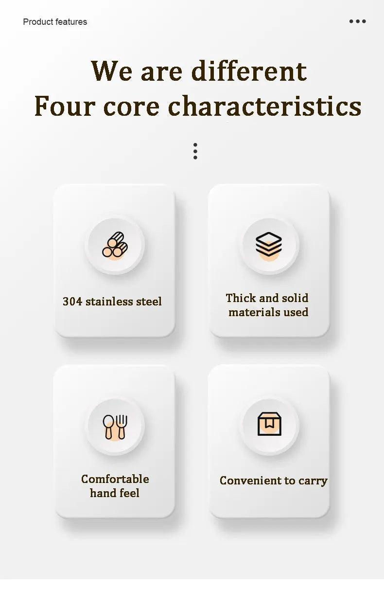 Draagbare RVS Bestekset met Lepel en Vork