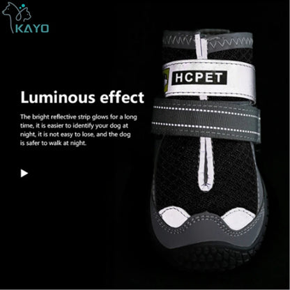 Hondenschoenen 4 stuks reflecterend anti-slip zwart