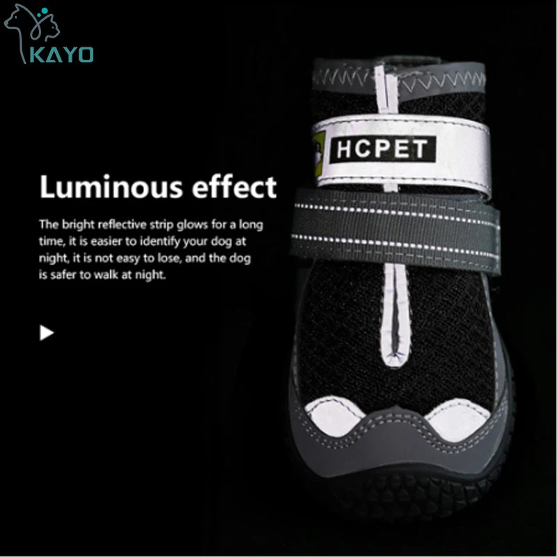 Hondenschoenen 4 stuks reflecterend anti-slip zwart