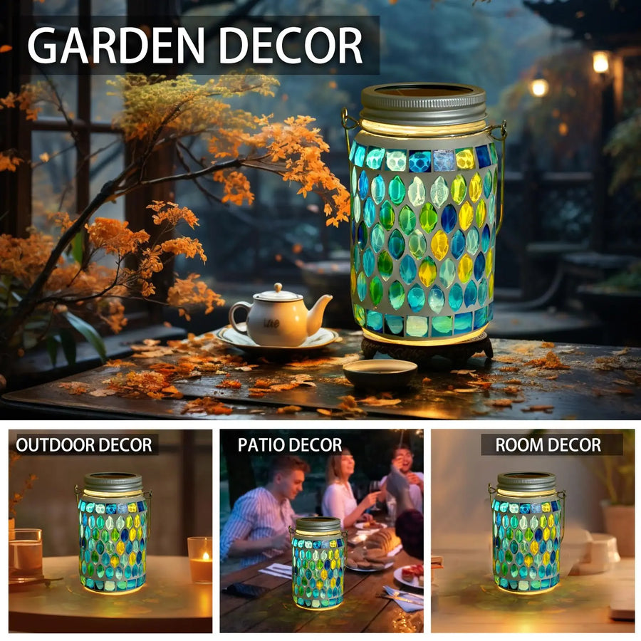 Solar hanglantaarn mozaïek glas