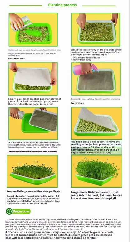 Kweektray kunststof soilless kiemplantjes spruiten