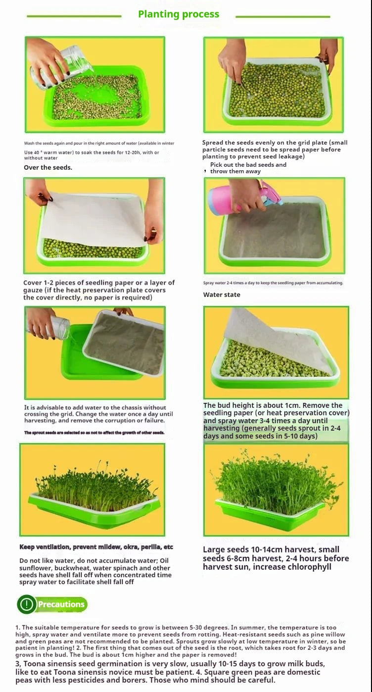 Kweektray kunststof soilless kiemplantjes spruiten