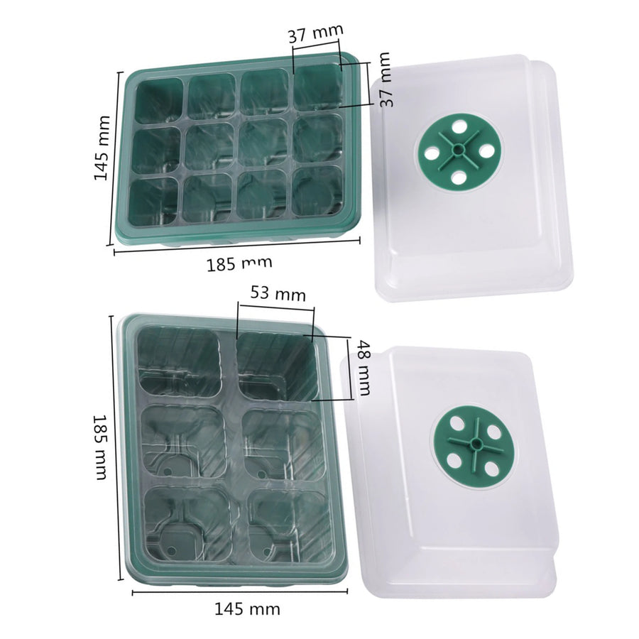 Zaaitray met LED groeilicht en ventilatie