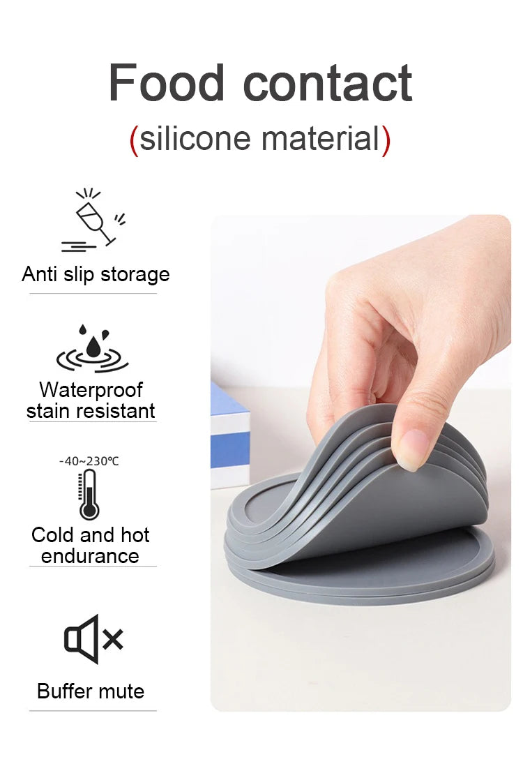 Onderzetters siliconen 6 stuks Ø10 cm
