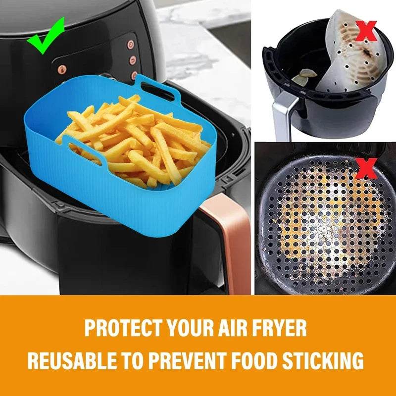 Siliconen airfryer bakvorm rechthoekig