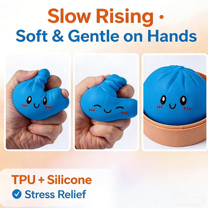 Squishy stressbal dumpling vrolijk gezicht
