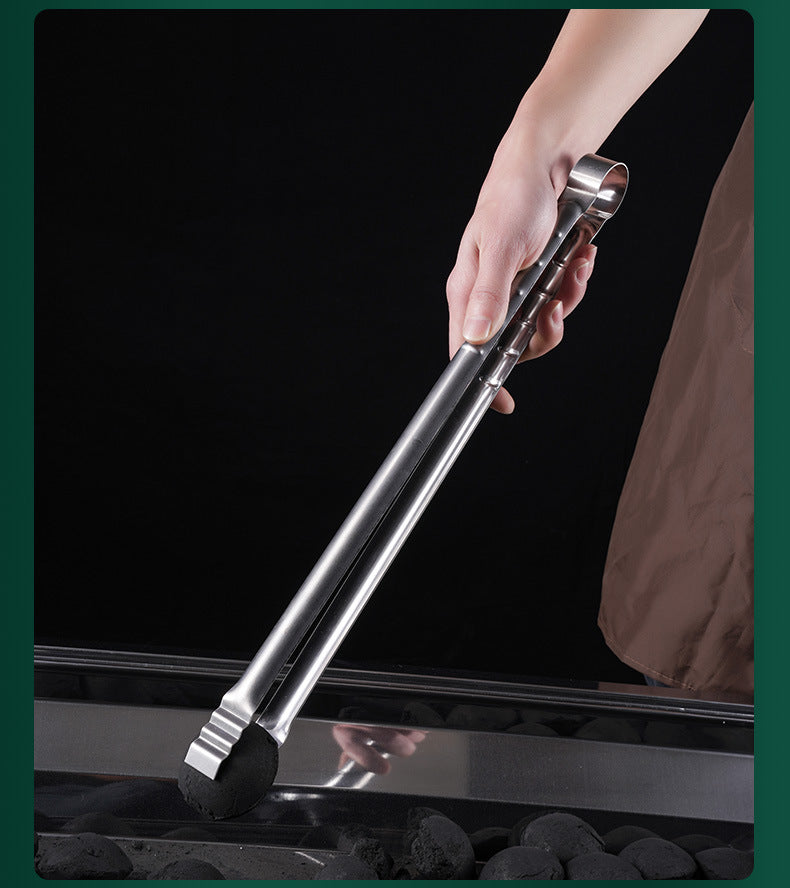Long BBQ Tongs 45 cm Stainless Steel for Outdoor Cooking