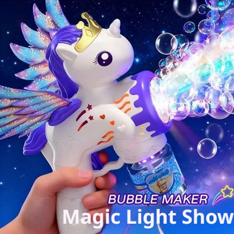 Bellenblaaspistool elektrisch unicorn LED