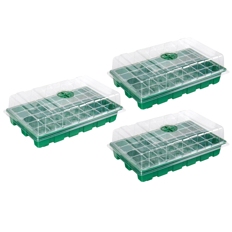Zaaibakjes set 3 stuks 120 kweekcellen met deksels