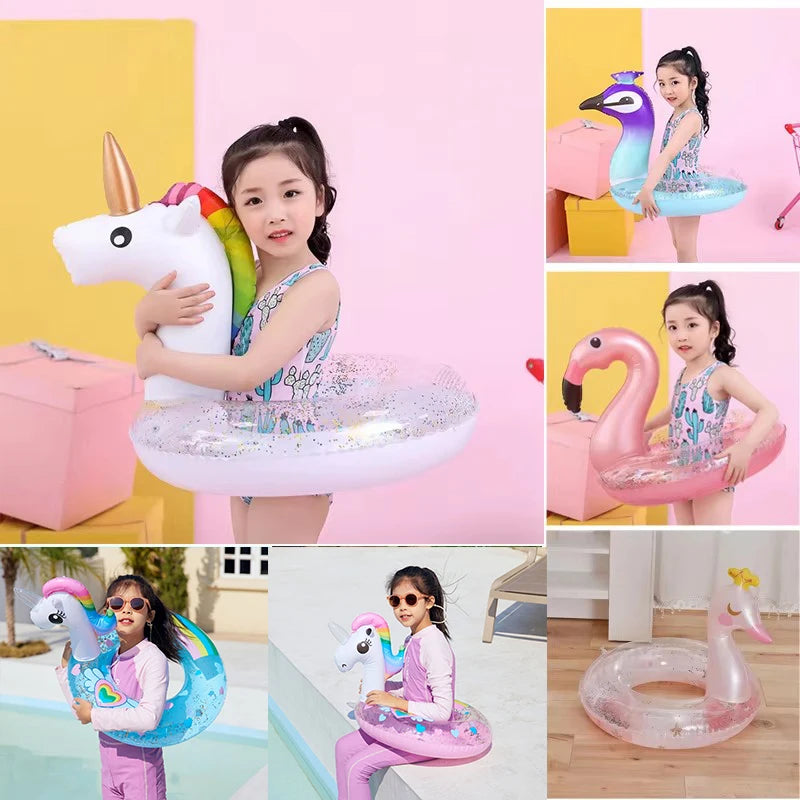 Inflatable Unicorn Flamingo Swim Ring for Summer Water Fun