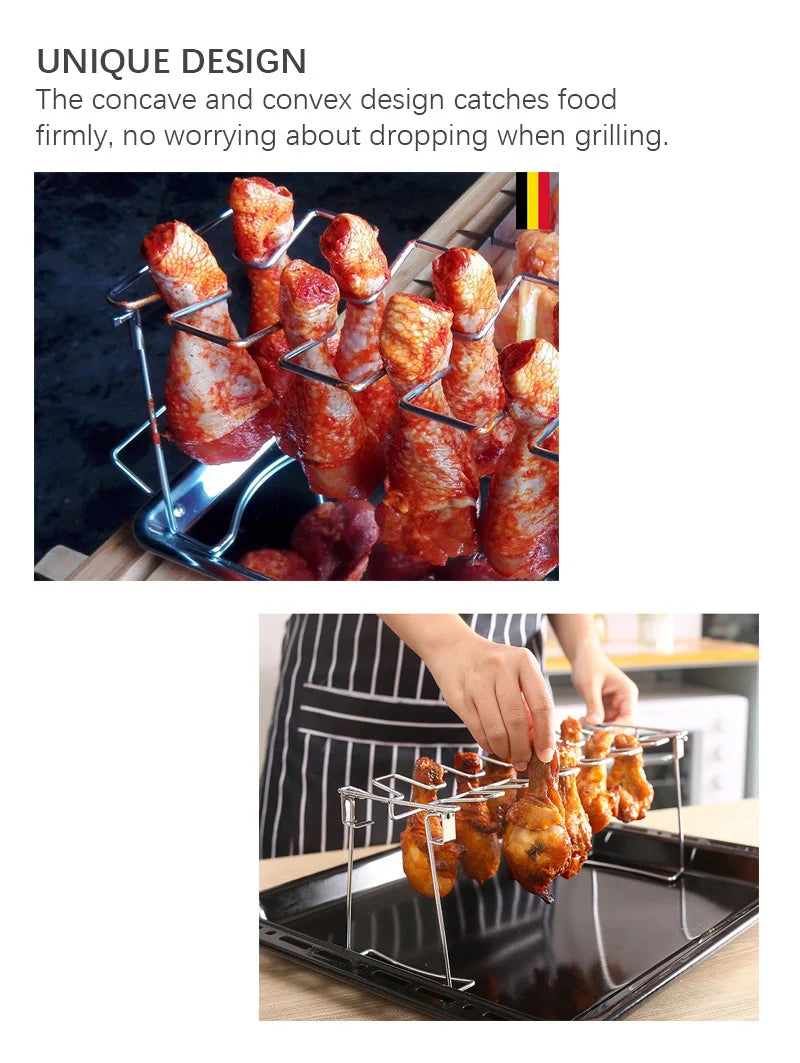 Grillrek kipdrumsticks 14 plekken met druppelpan