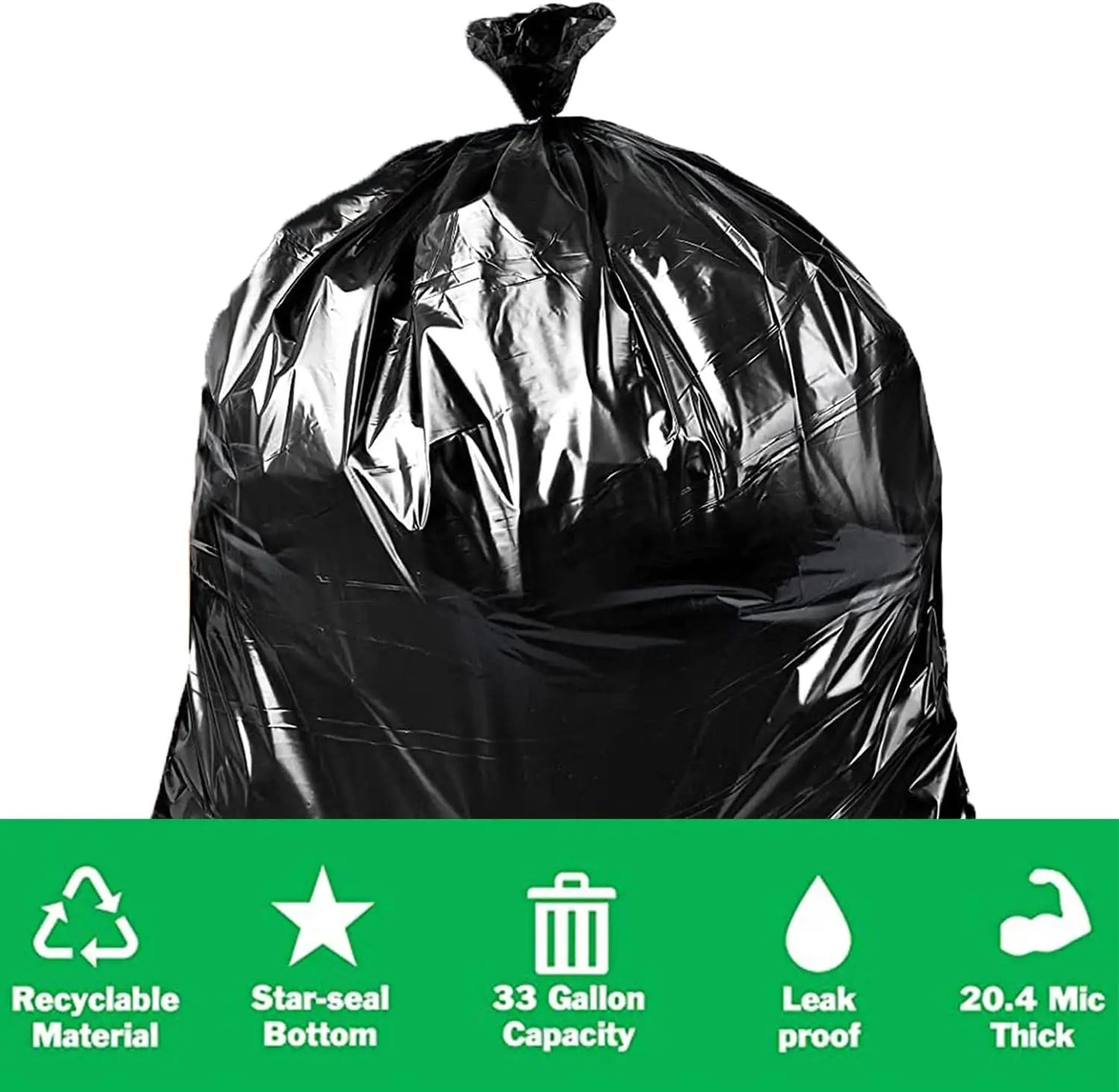 Huismerk Vuilniszakken Extra Groot Zwart voor Zwaar Gebruik