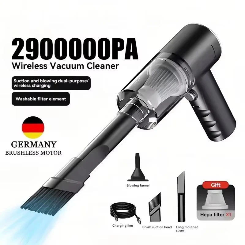 Cordless 4-in-1 Vacuum Cleaner with Blower and Suction Function for Car and Home